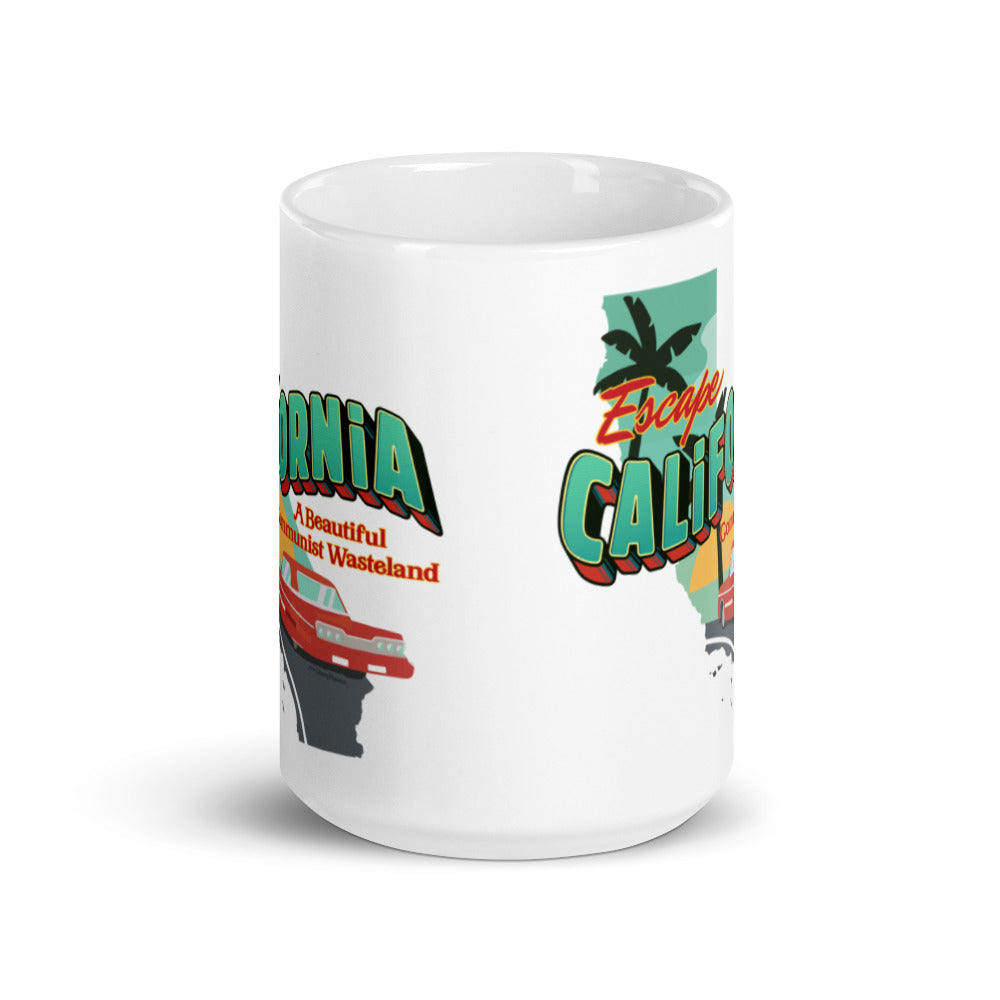 Escape California White glossy mug