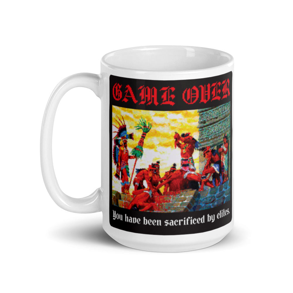 Game Over You Have Been Sacrificed By Elites Pixel Art Mug