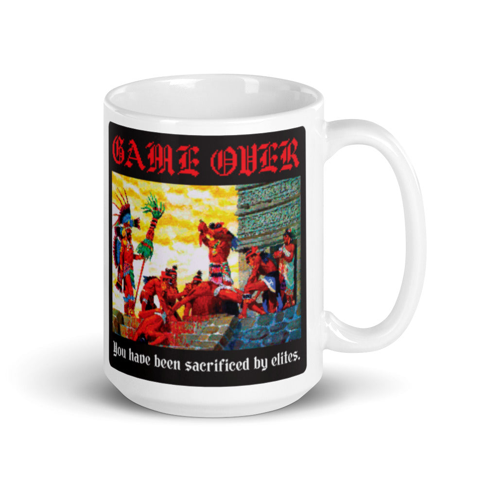 Game Over You Have Been Sacrificed By Elites Pixel Art Mug