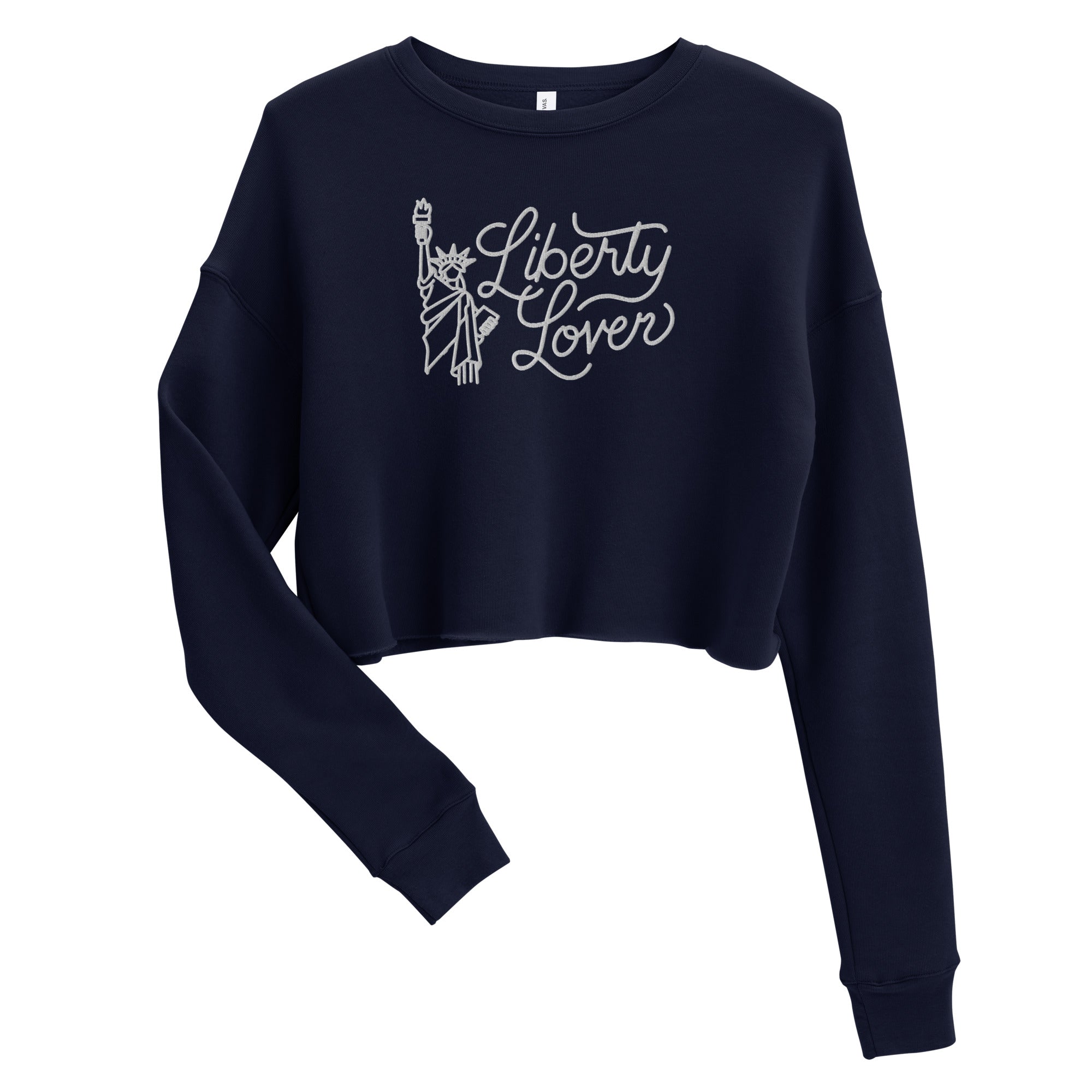 Liberty Lover Embroidered Crop Sweatshirt