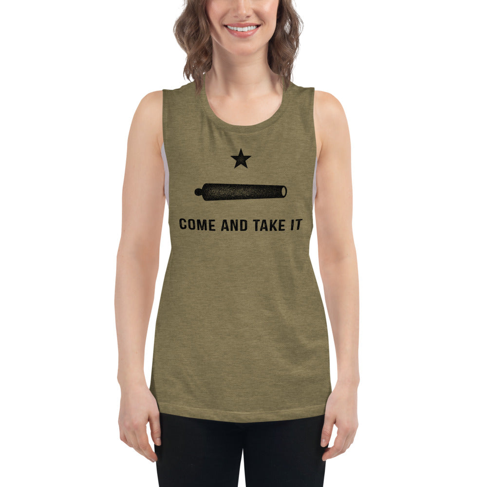 Gonzalez Come and Take It Ladies’ Flowy Muscle Tank