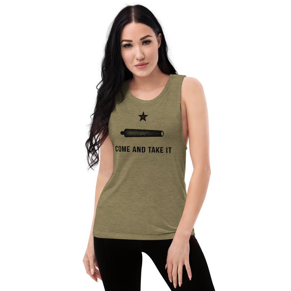 Gonzalez Come and Take It Ladies’ Flowy Muscle Tank