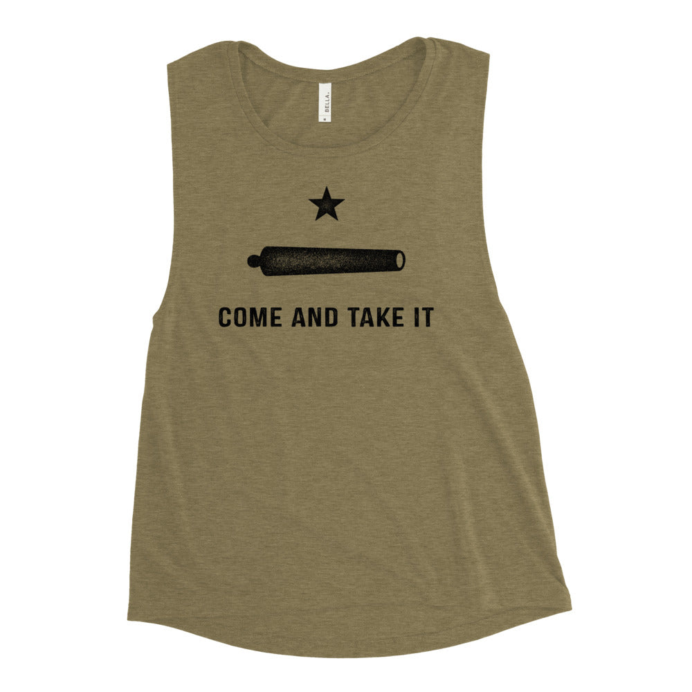 Gonzalez Come and Take It Ladies’ Flowy Muscle Tank