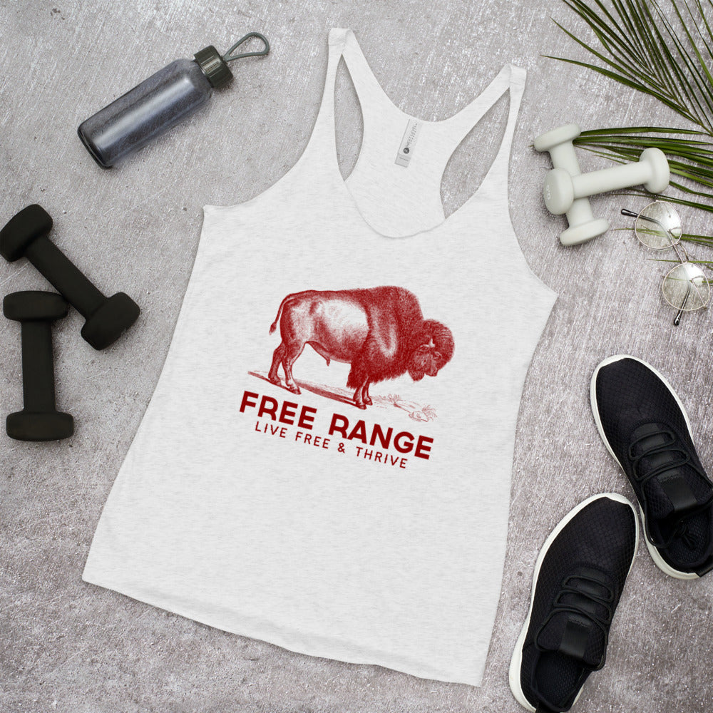 Free Range Live Free & Thrive Women's Racerback Tank