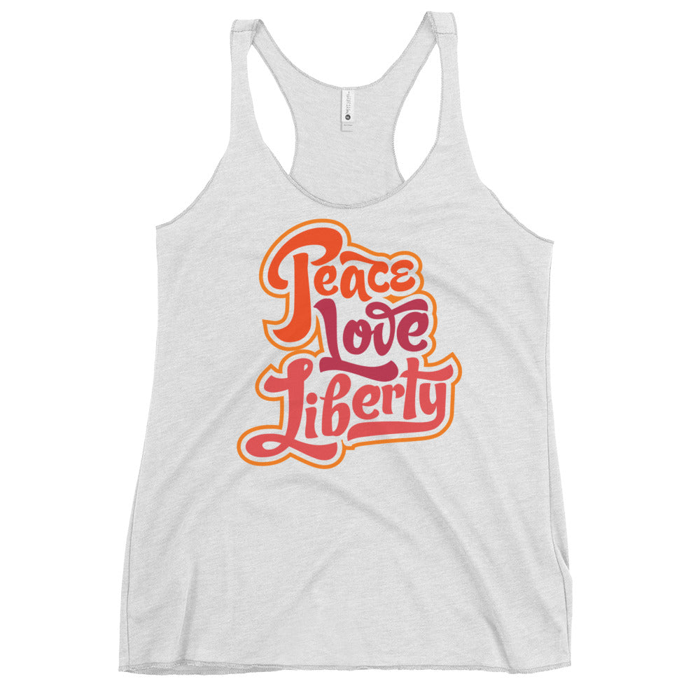 Peace Love Liberty Women's Tri-blend Racerback Tank