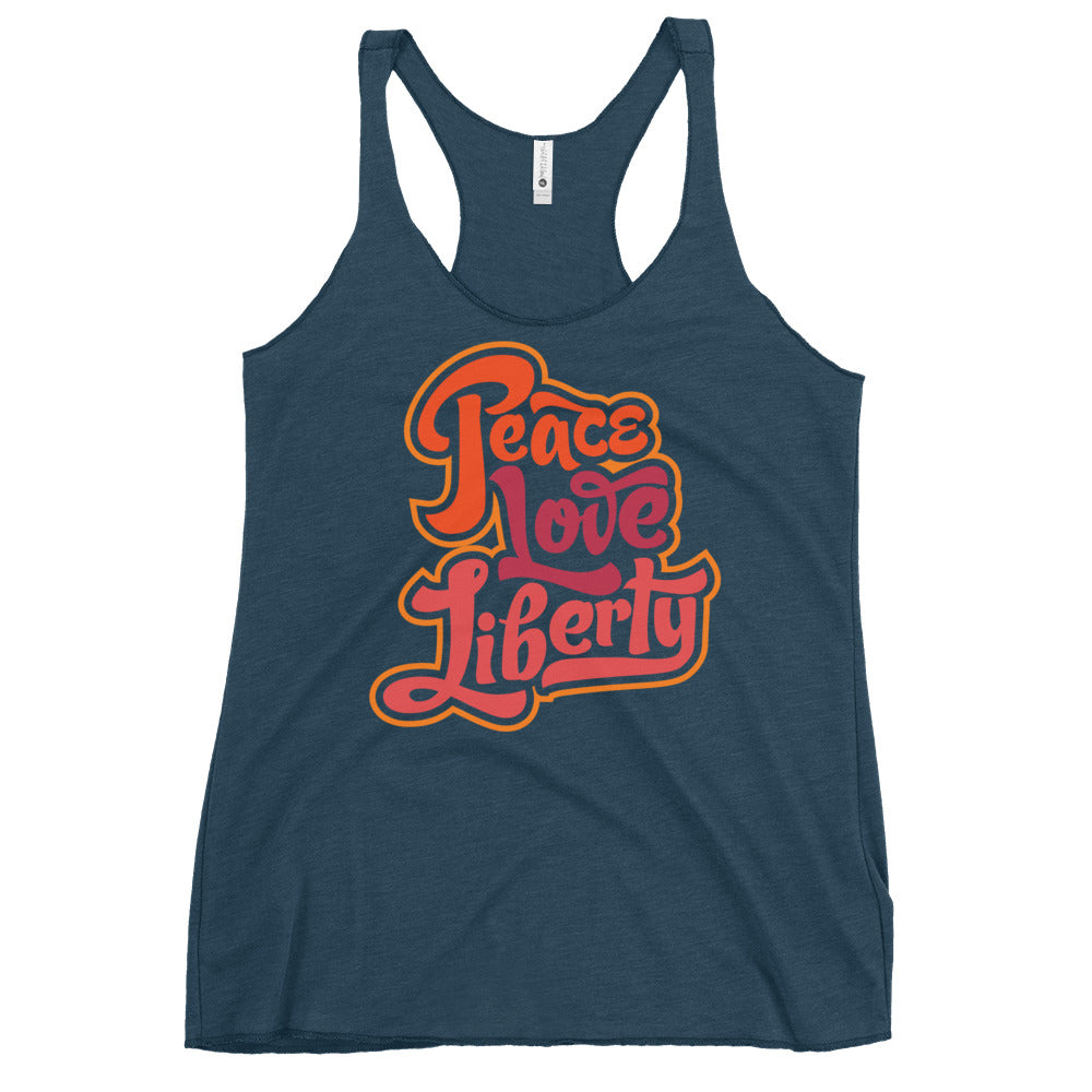 Peace Love Liberty Women's Tri-blend Racerback Tank