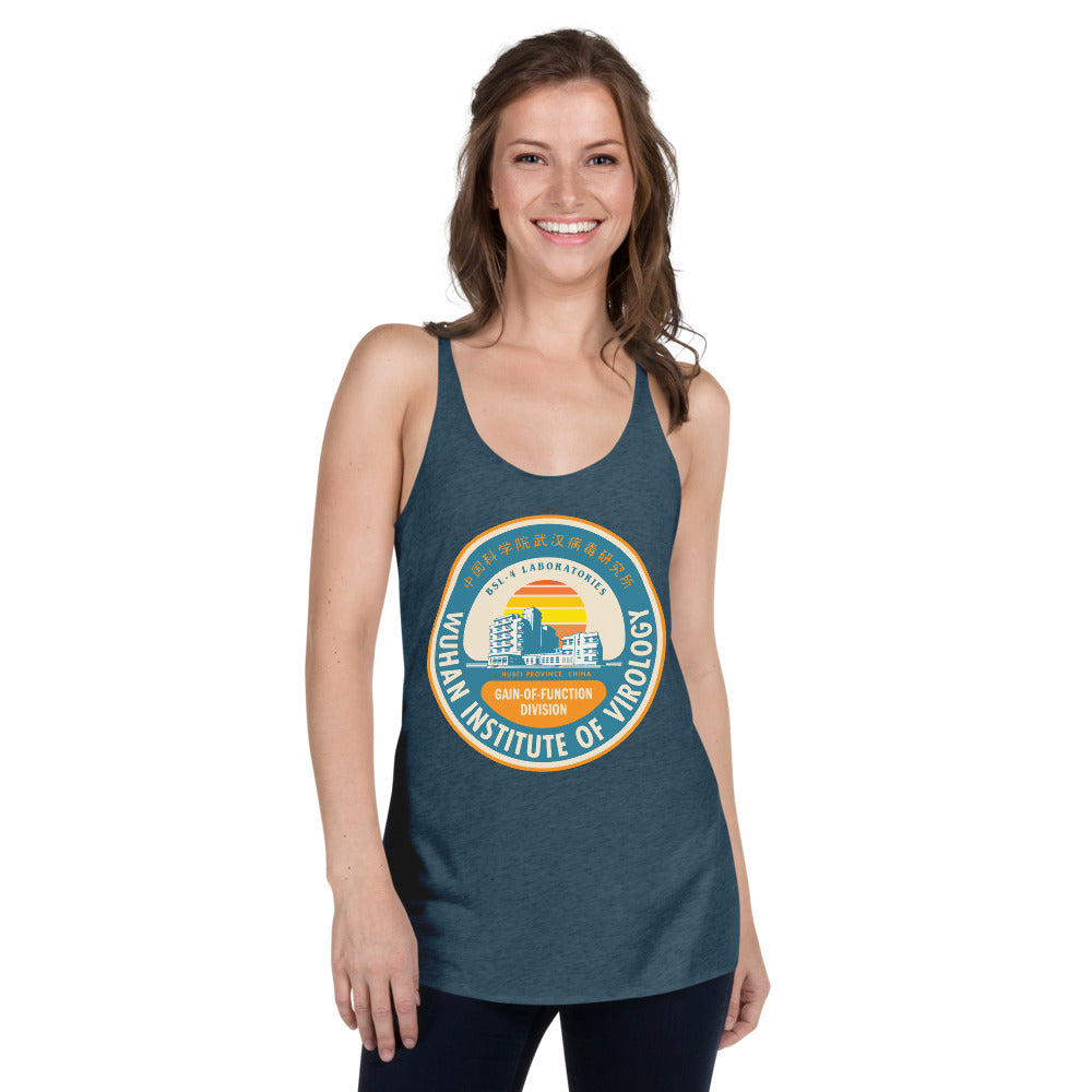 Wuhan Institute of Virology Parody Women&#39;s Racerback Tank