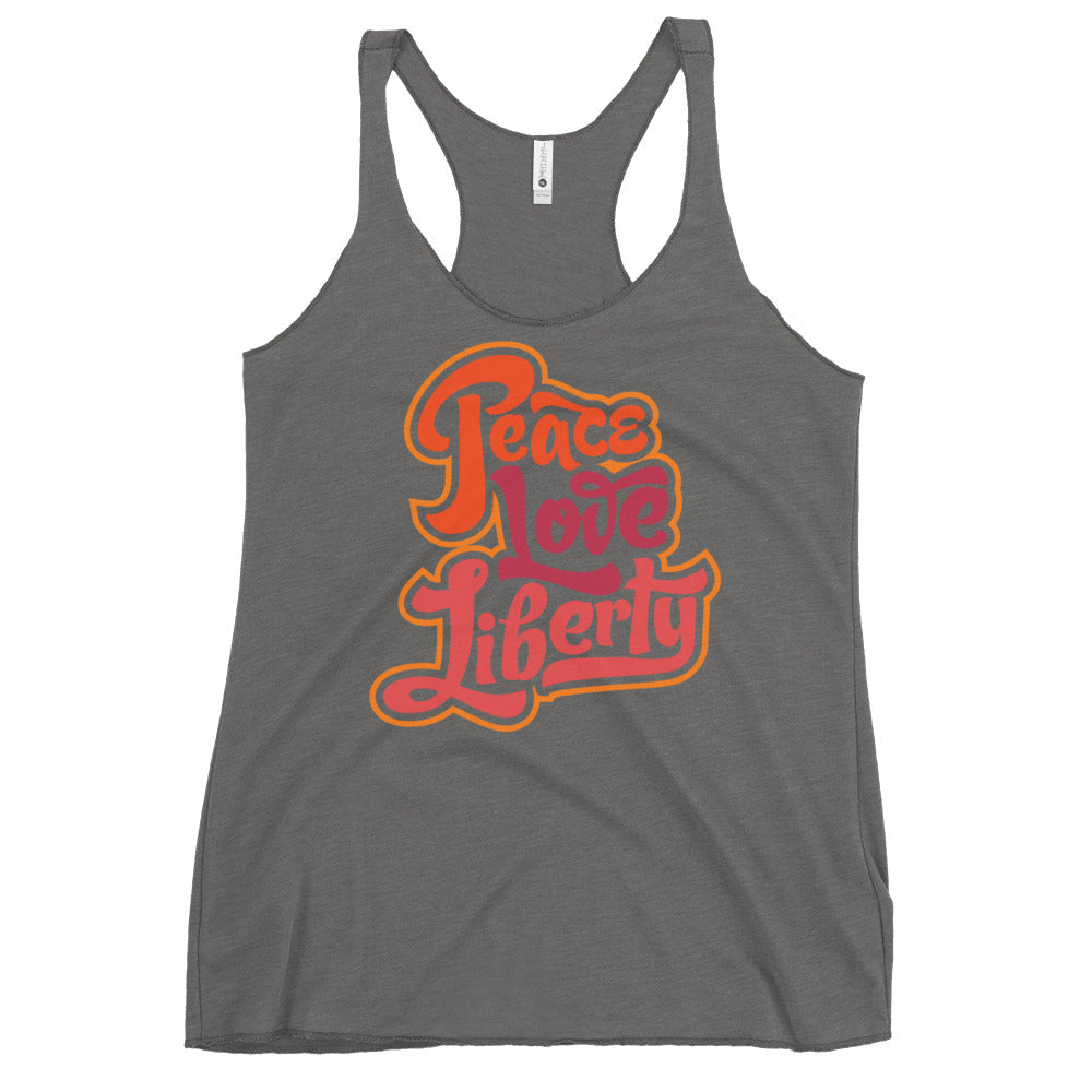 Peace Love Liberty Women&#39;s Tri-blend Racerback Tank