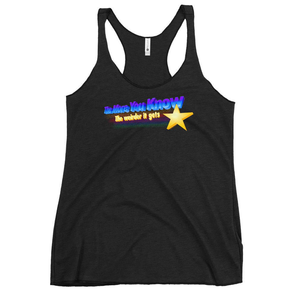 The More You Know The Weirder It Gets Women's Tri-Blend Racerback Tank