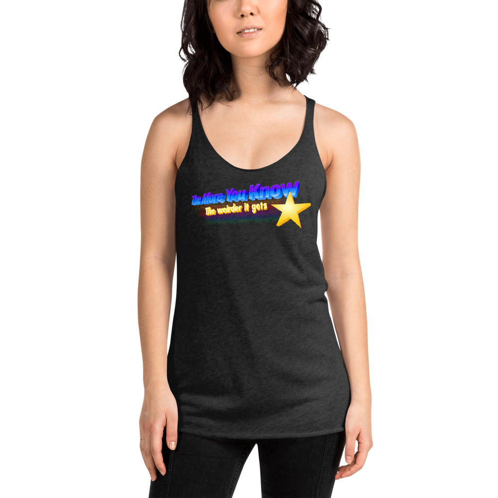 The More You Know The Weirder It Gets Women's Tri-Blend Racerback Tank