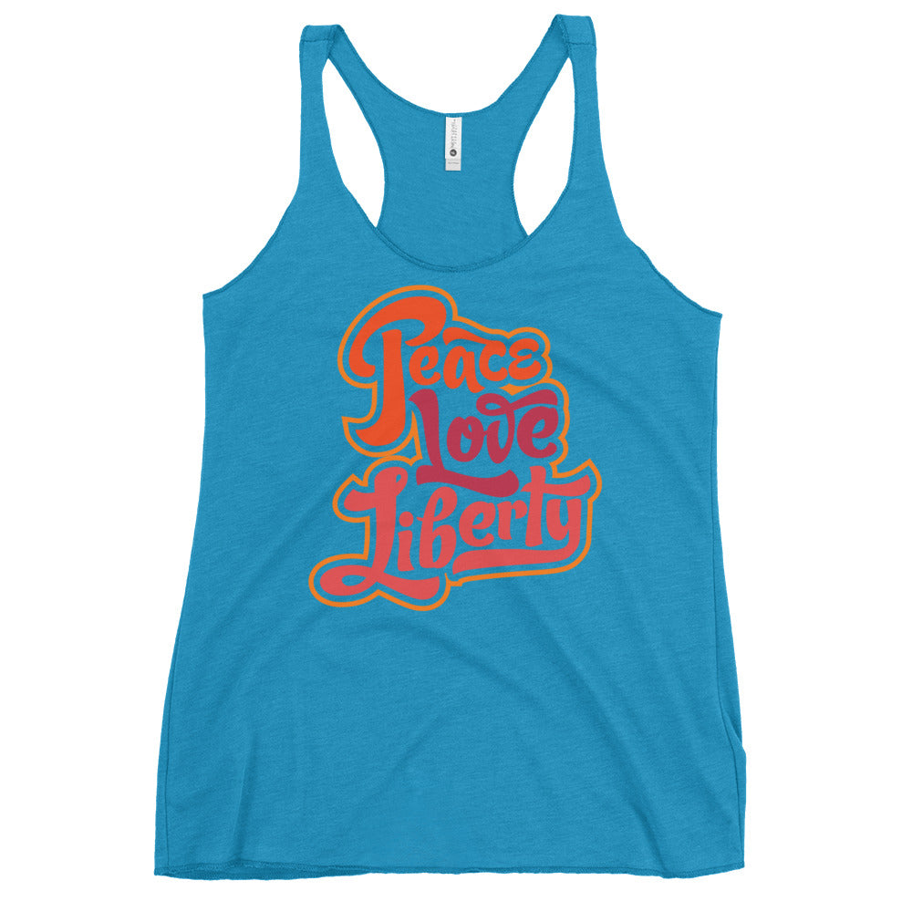 Peace Love Liberty Women's Tri-blend Racerback Tank