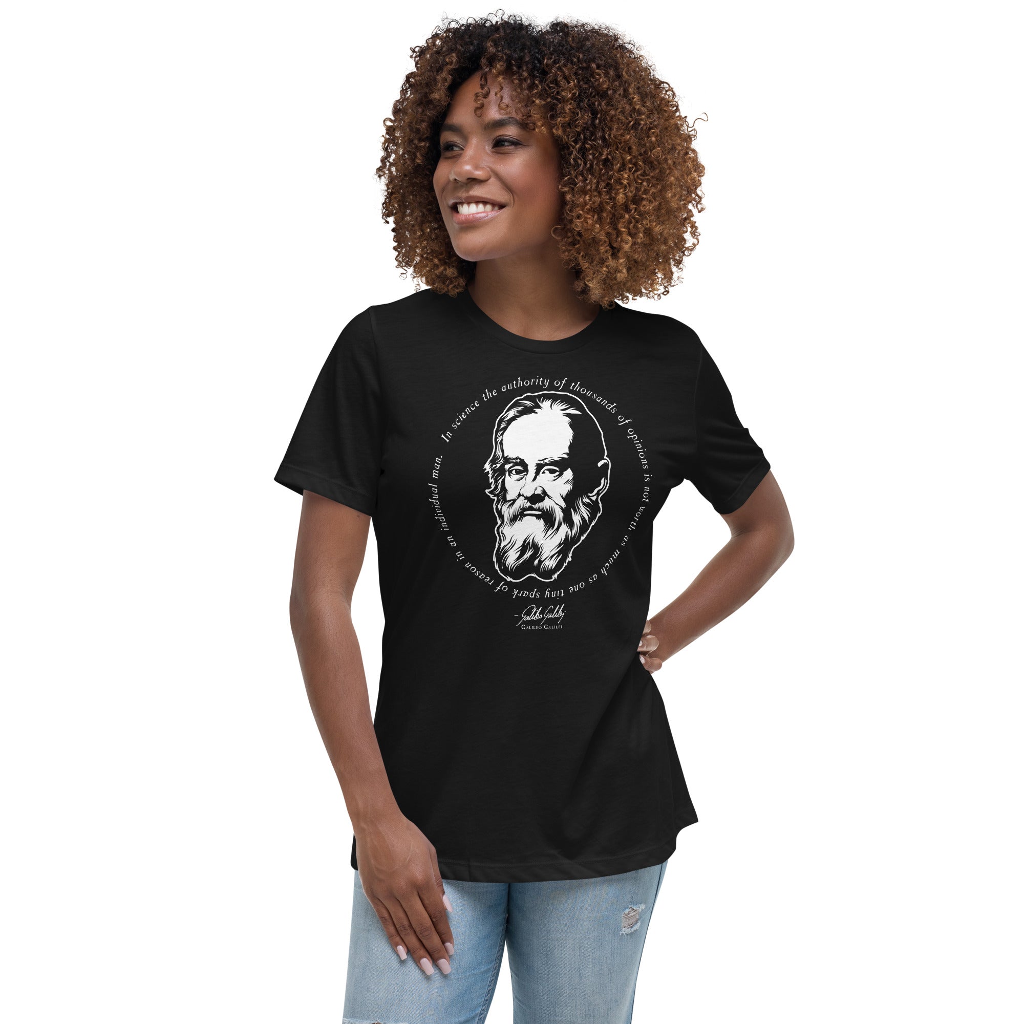 Galileo Galilei Science Quote Ladies T-Shirt