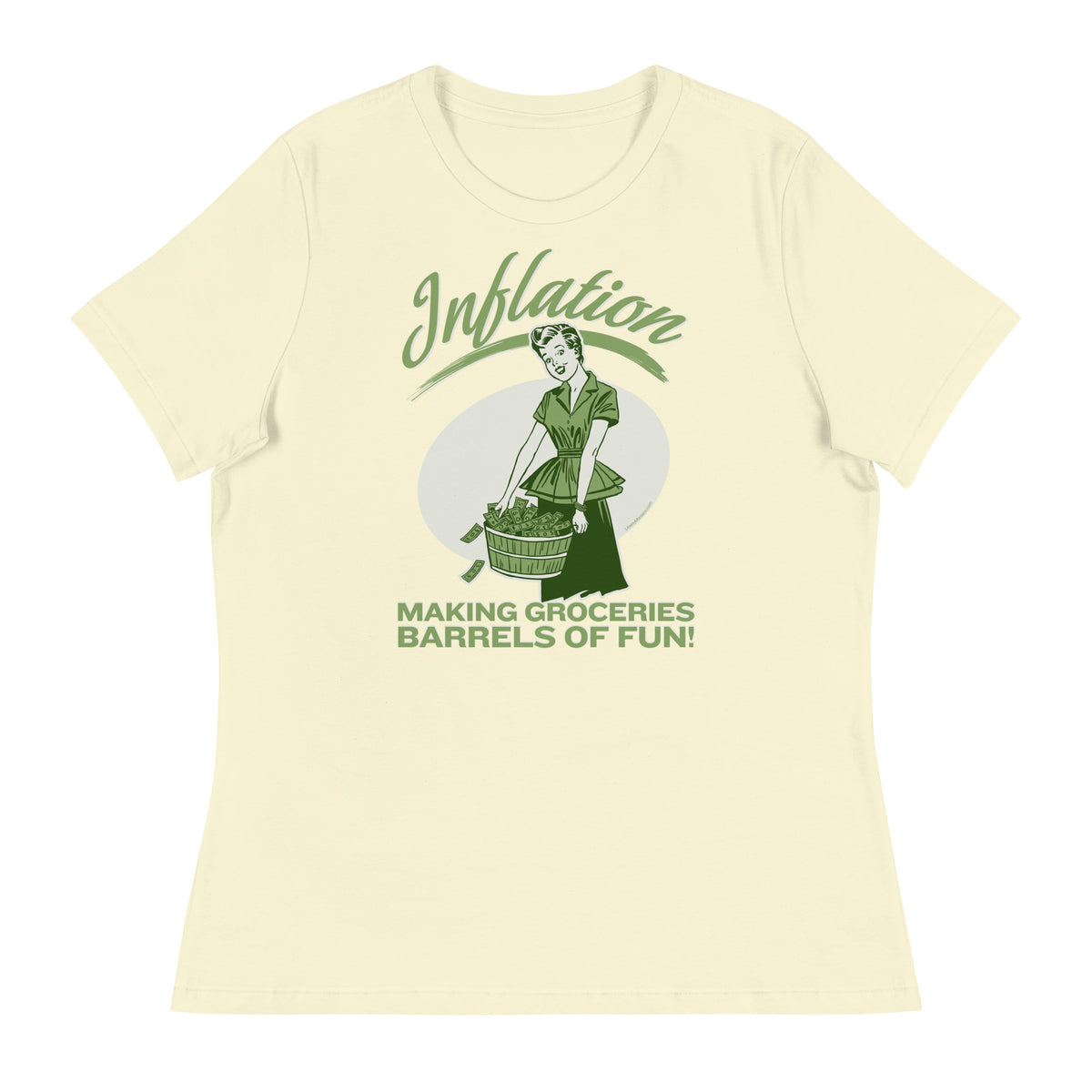 Inflation Making Groceries Barrels of Fun Women&#39;s Relaxed T-Shirt