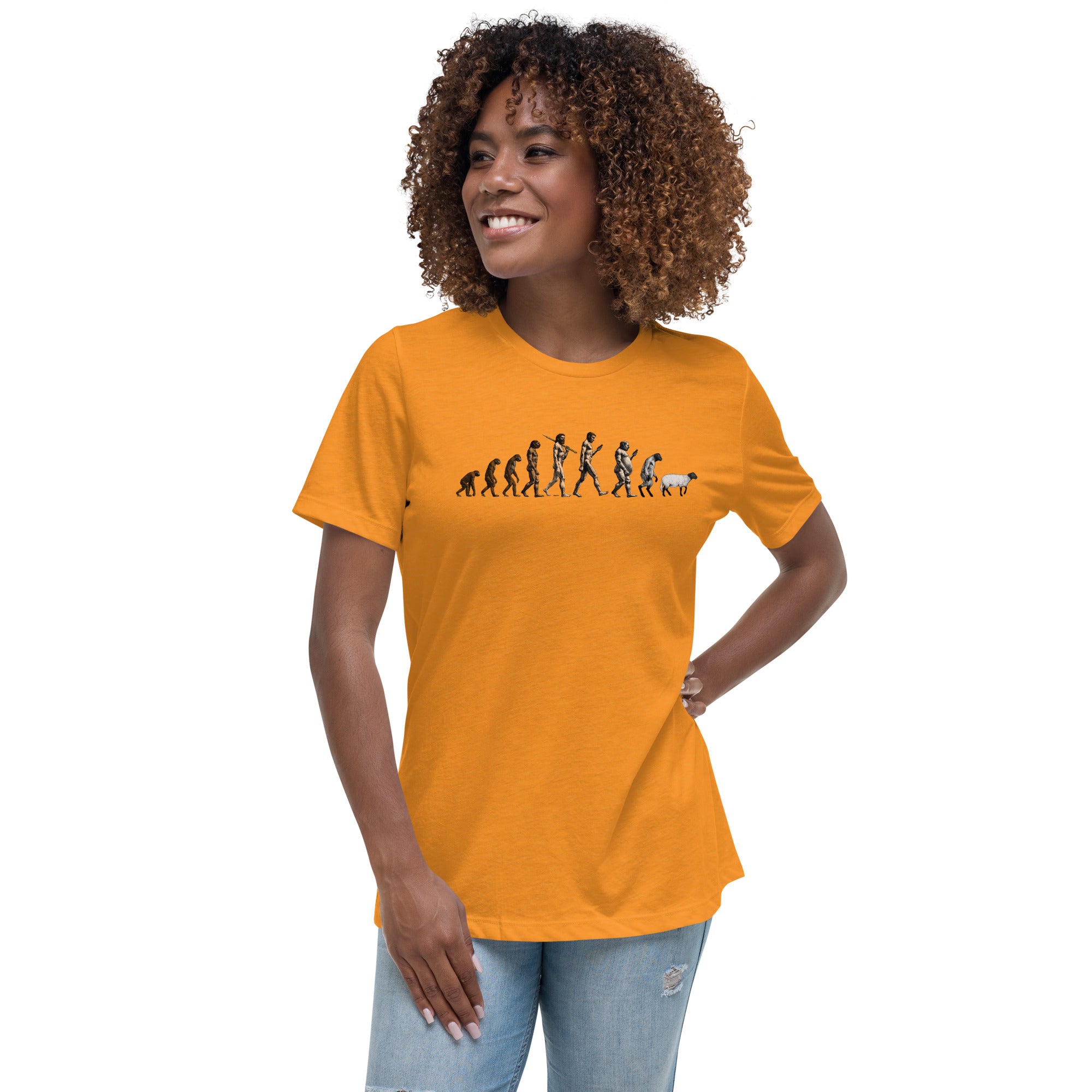March of Devolution Sheeple Women's Relaxed T-Shirt