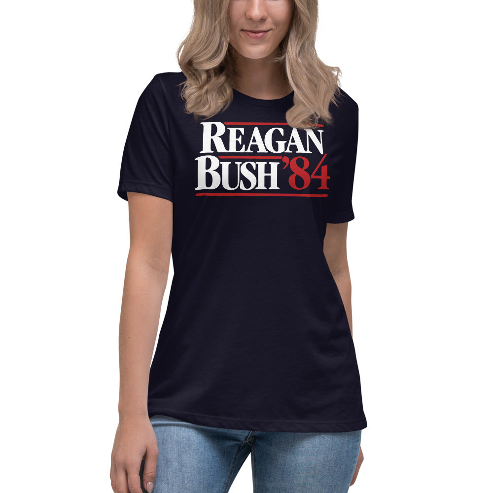 Reagan Bush 1984 Retro Campaign Women&#39;s Relaxed T-Shirt