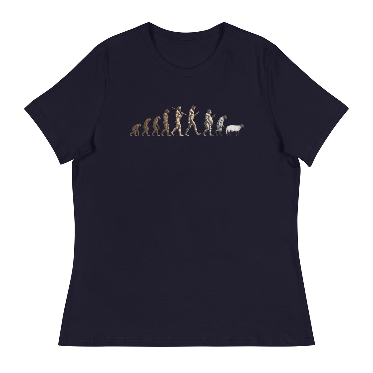 March of Devolution Sheeple Women&#39;s Relaxed T-Shirt