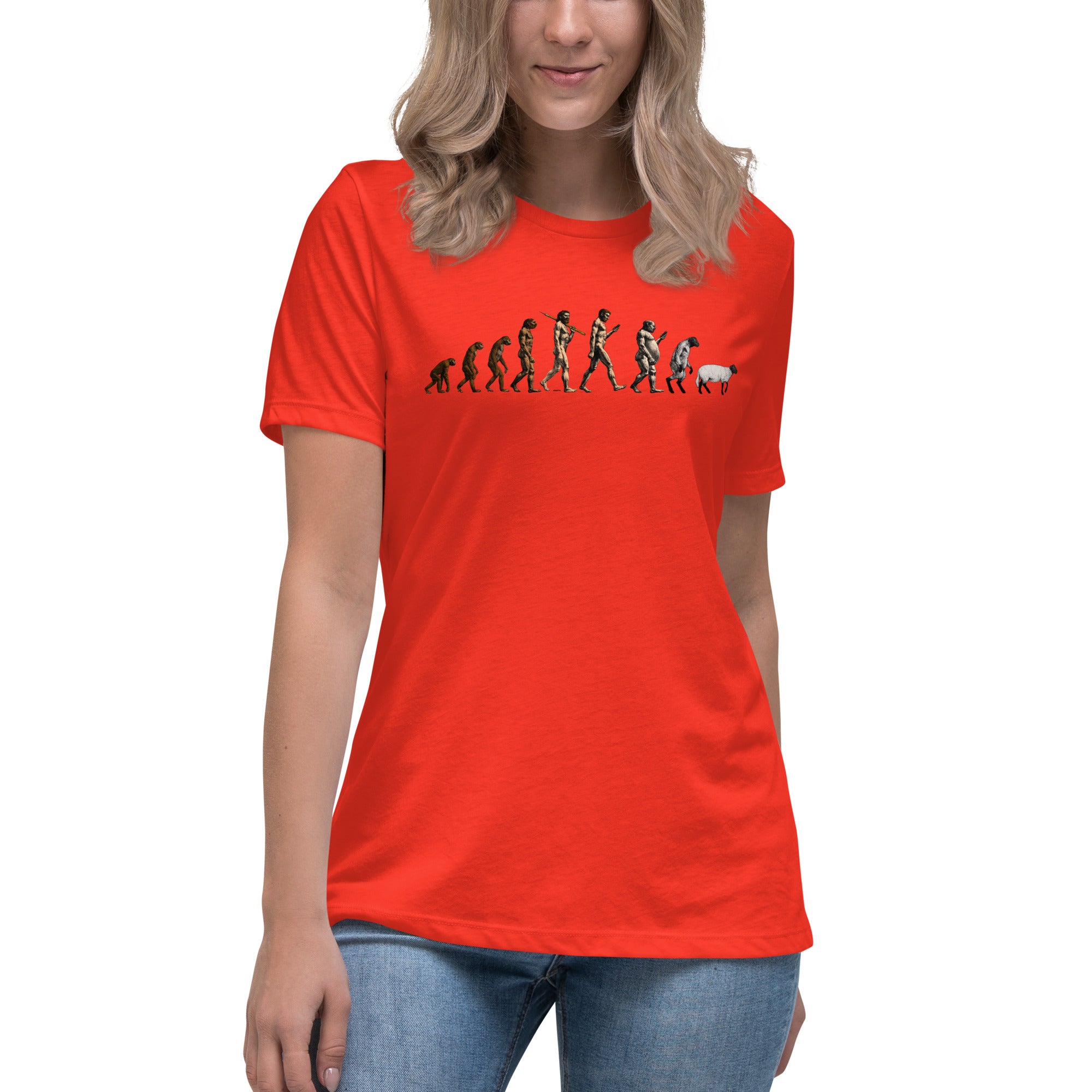 March of Devolution Sheeple Women's Relaxed T-Shirt