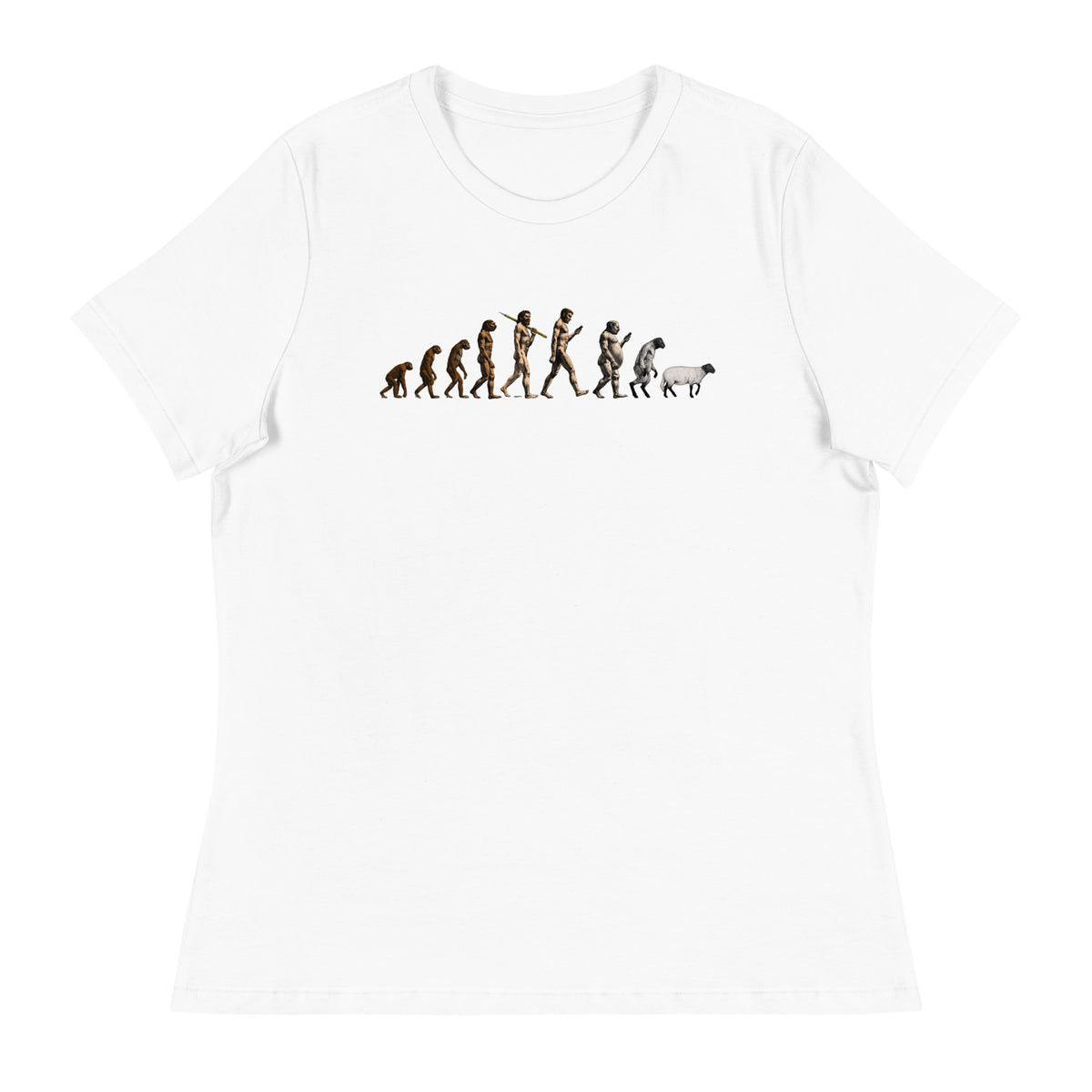 March of Devolution Sheeple Women&#39;s Relaxed T-Shirt