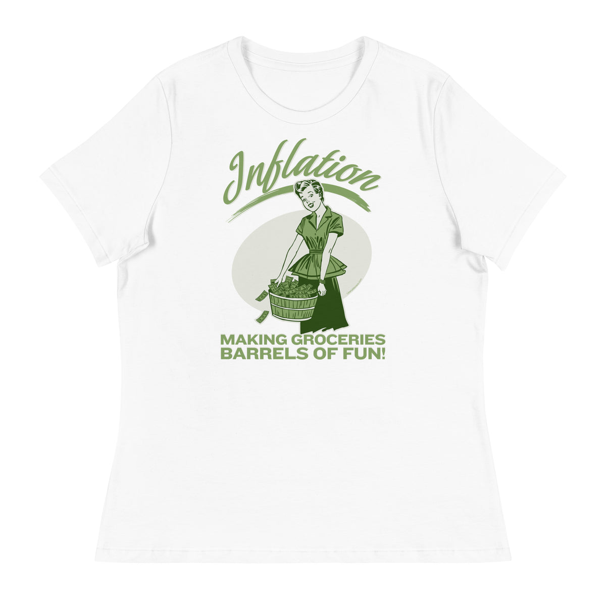 Inflation Making Groceries Barrels of Fun Women&#39;s Relaxed T-Shirt