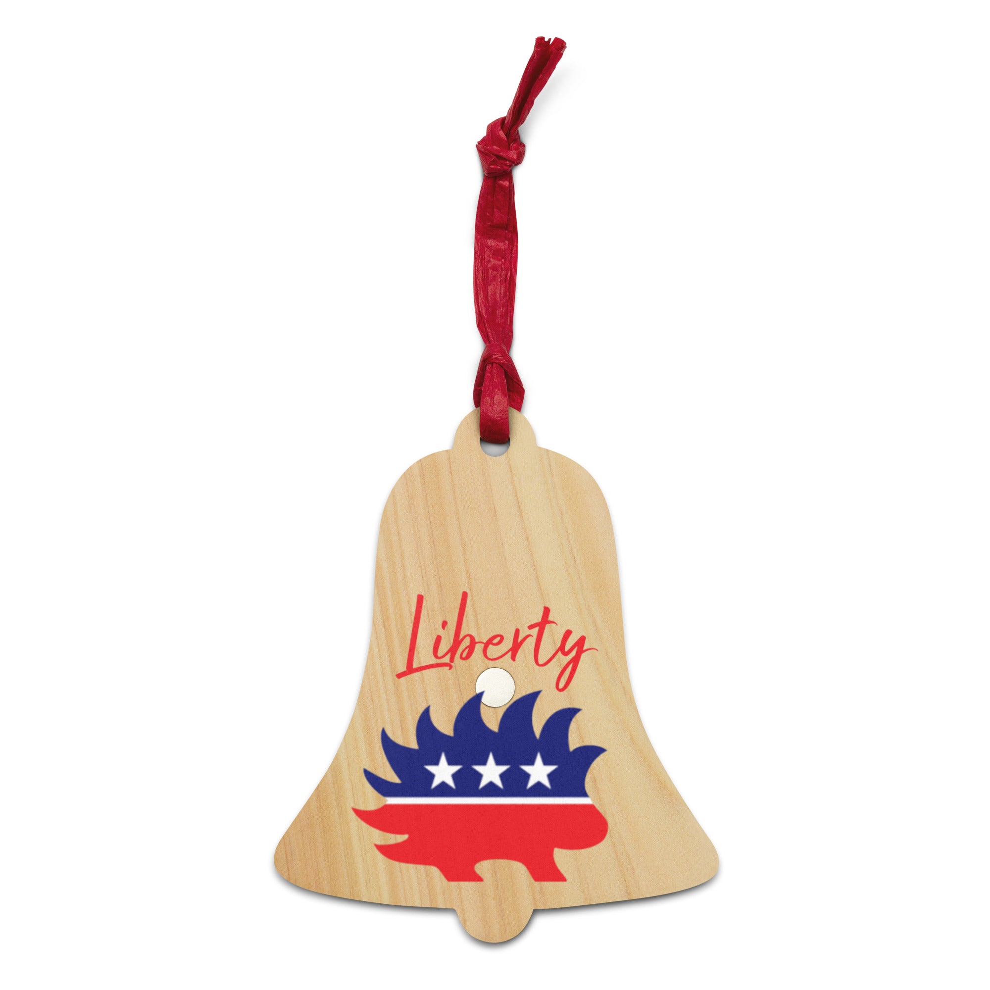 Liberty Bell Porcupine Wooden Ornaments