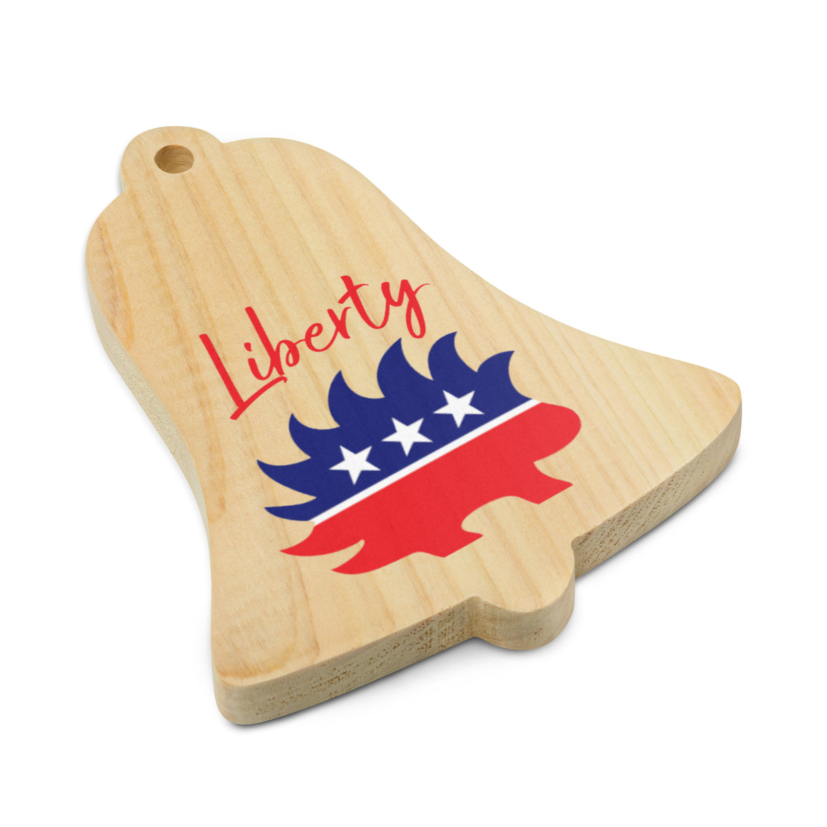 Liberty Bell Porcupine Wooden Ornaments