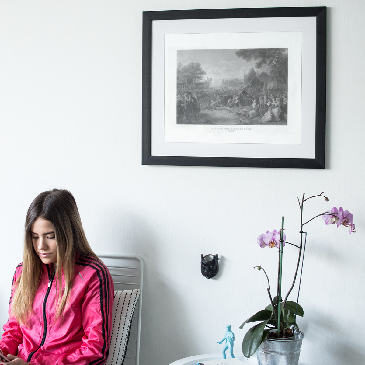 Raising the Liberty Pole 1776 Engraving Print