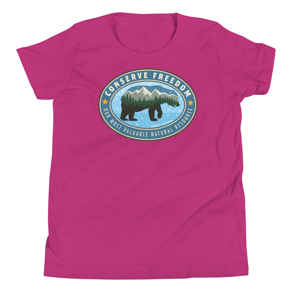 Conserve Freedom Bear Youth Short Sleeve T-Shirt