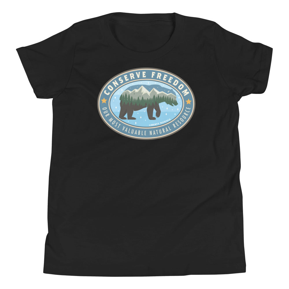 Conserve Freedom Bear Youth Short Sleeve T-Shirt