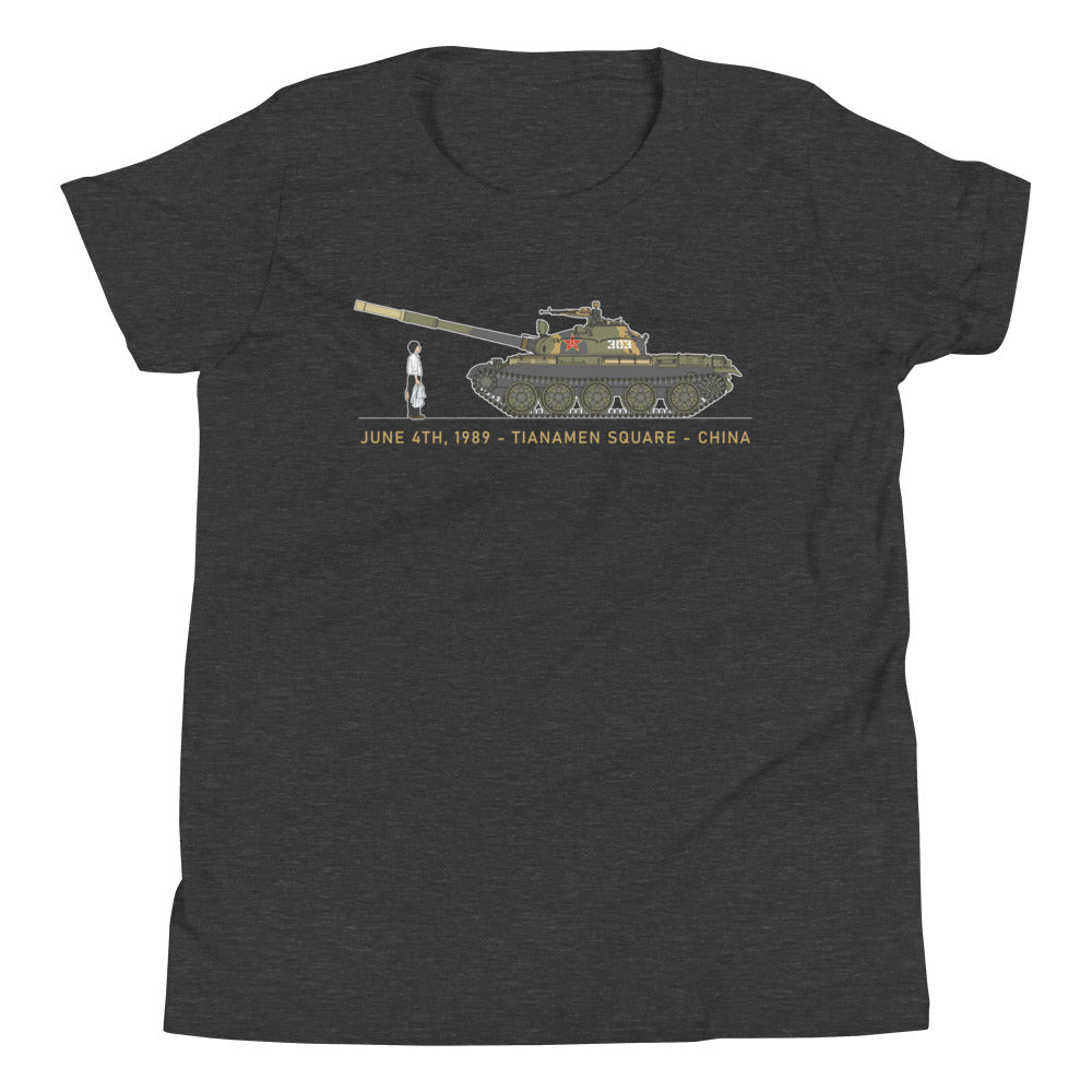 Tiananmen Tank Man 33rd Anniversary Youth Short Sleeve T-Shirt