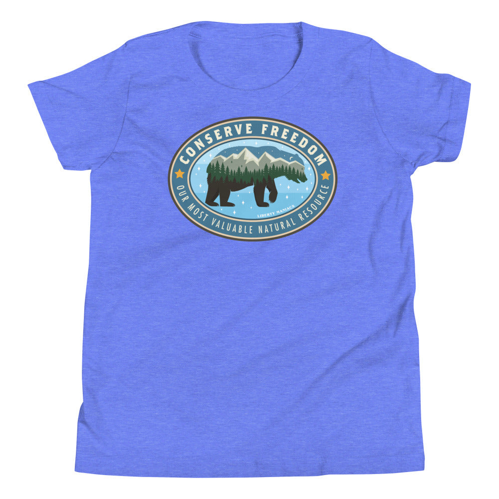 Conserve Freedom Bear Youth Short Sleeve T-Shirt