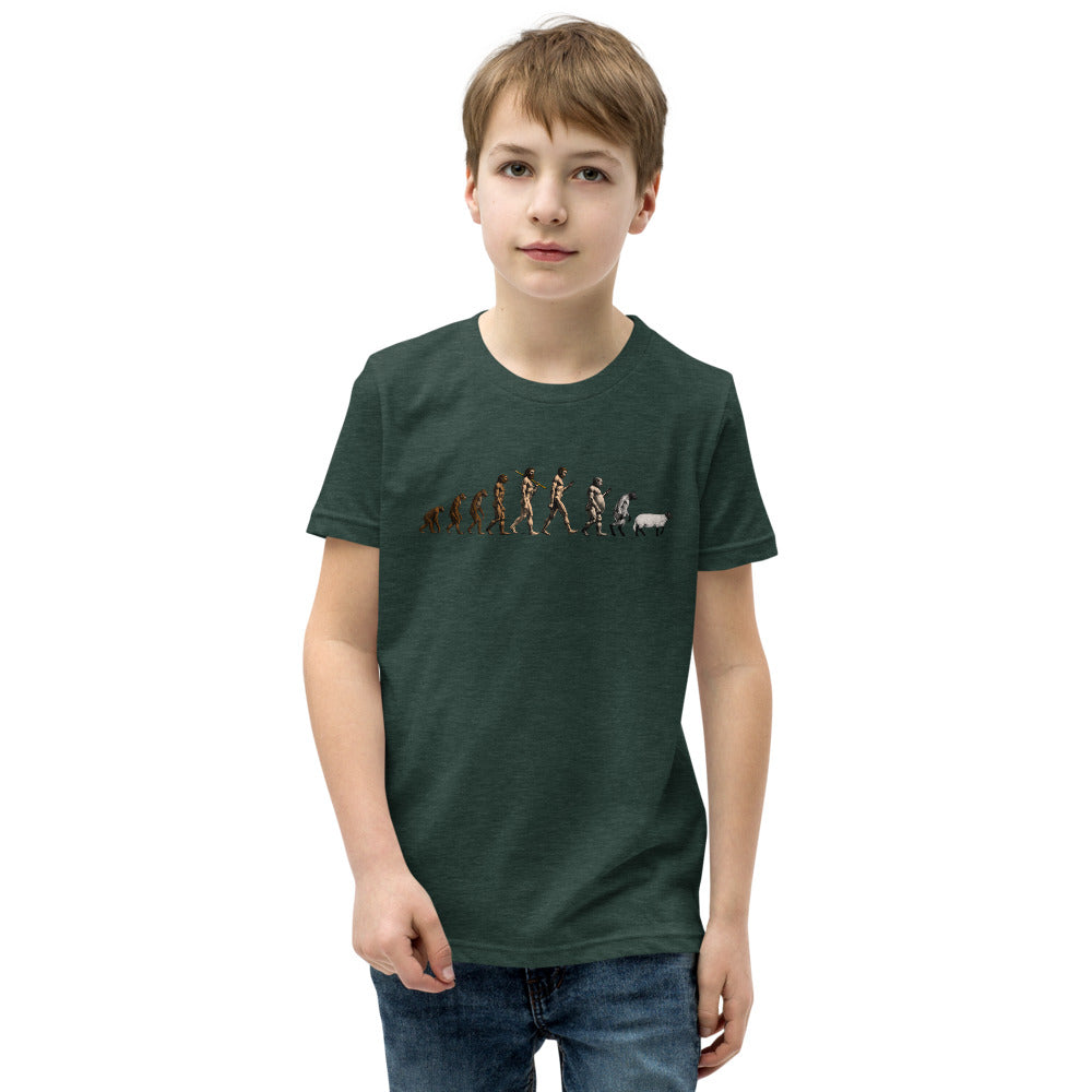 March of Devolution Sheeple Youth Short Sleeve T-Shirt