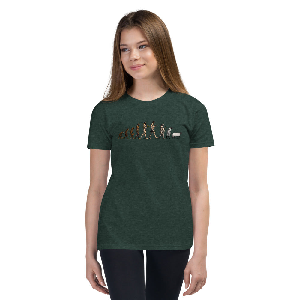 March of Devolution Sheeple Youth Short Sleeve T-Shirt