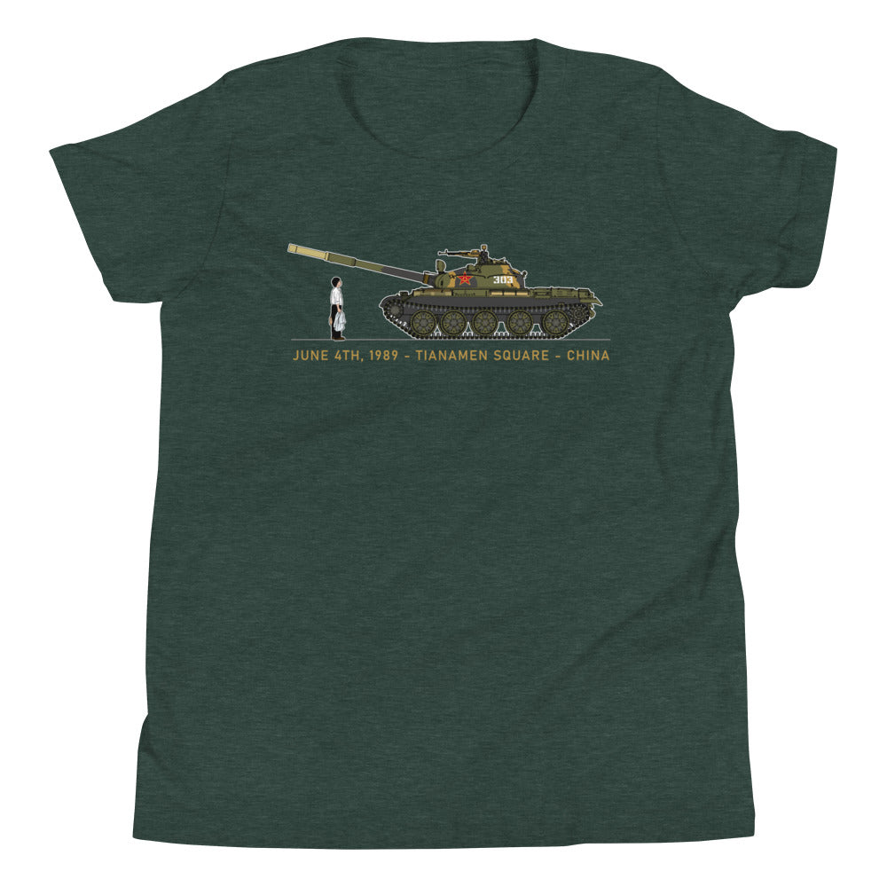 Tiananmen Tank Man 33rd Anniversary Youth Short Sleeve T-Shirt