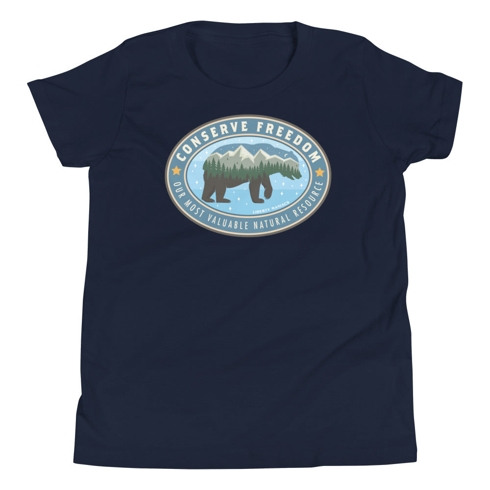 Conserve Freedom Bear Youth Short Sleeve T-Shirt