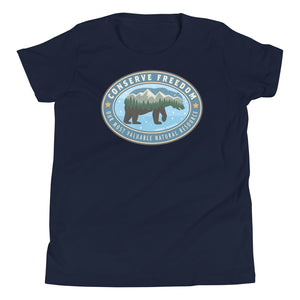 Conserve Freedom Bear Youth Short Sleeve T-Shirt