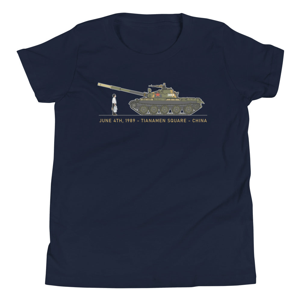 Tiananmen Tank Man 33rd Anniversary Youth Short Sleeve T-Shirt