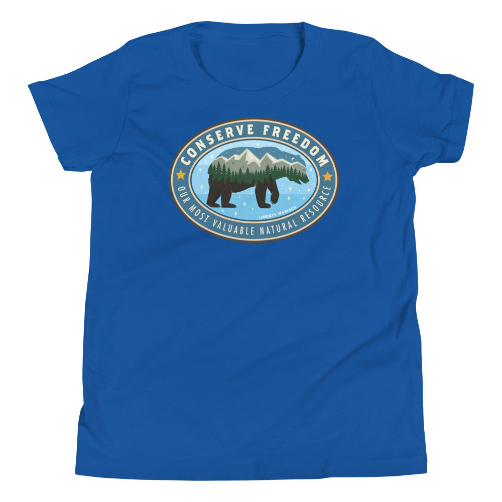 Conserve Freedom Bear Youth Short Sleeve T-Shirt