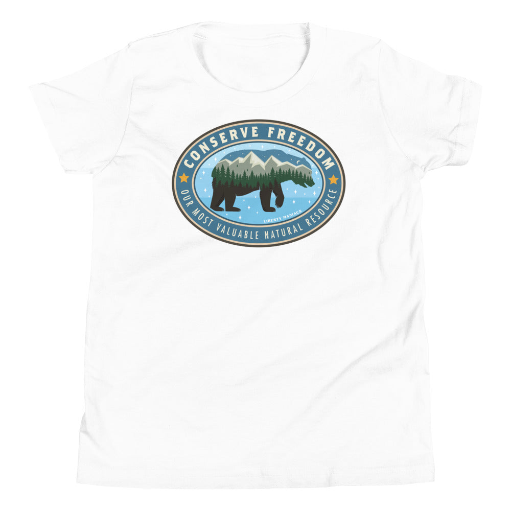 Conserve Freedom Bear Youth Short Sleeve T-Shirt