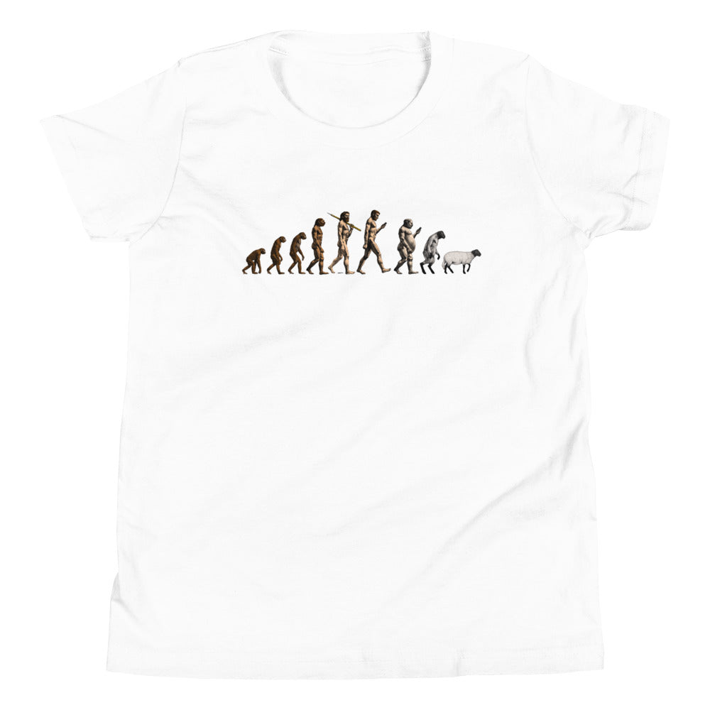 March of Devolution Sheeple Youth Short Sleeve T-Shirt